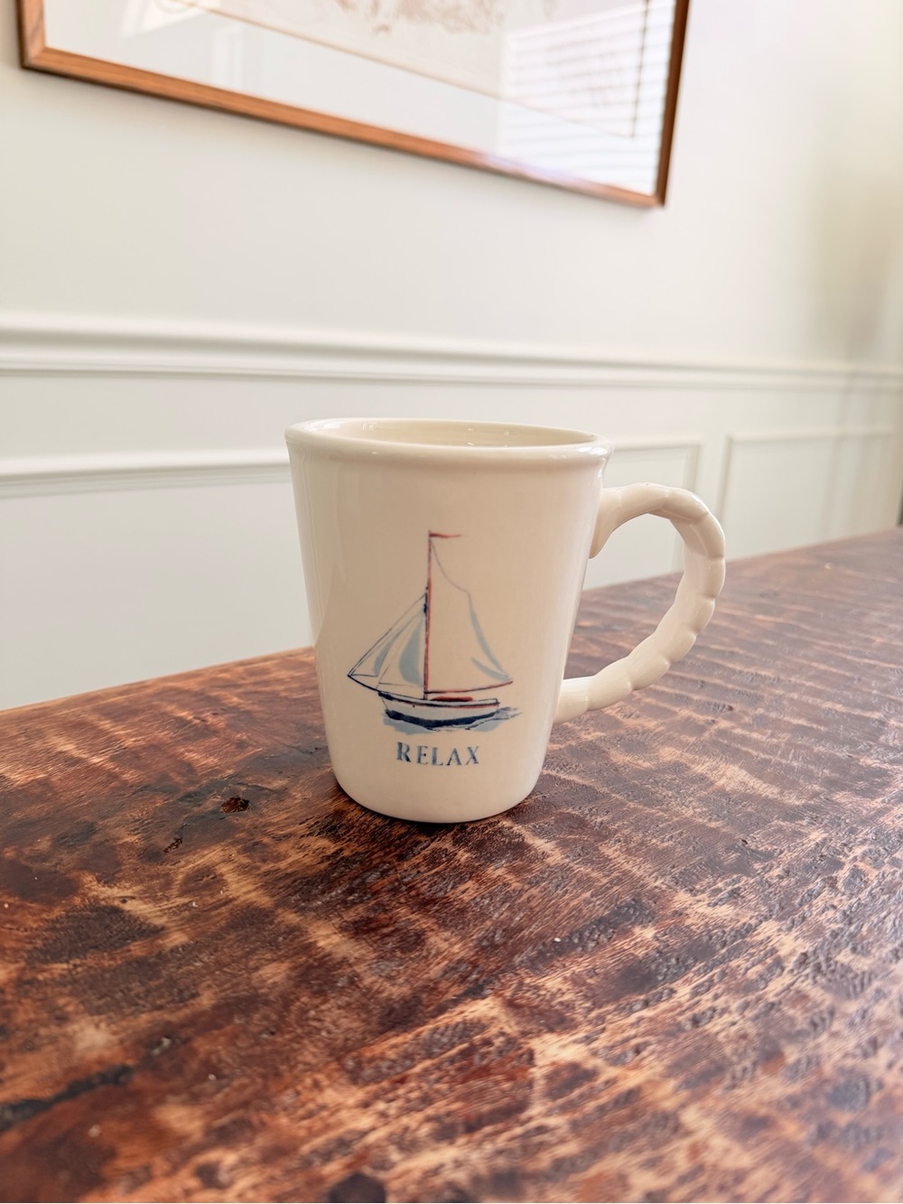 Relax Sailboat Ceramic Mug - White